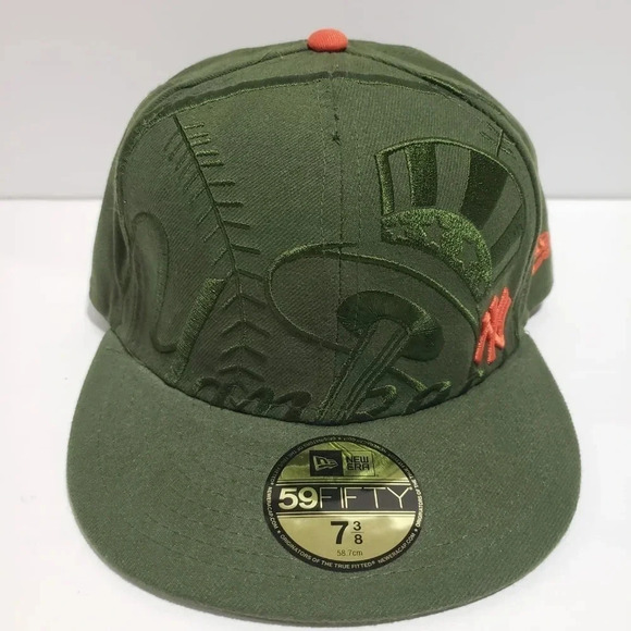 New York Yankees New Era 59Fifty Army Green 7 3/8  Fitted Hat - Picture 1 of 8